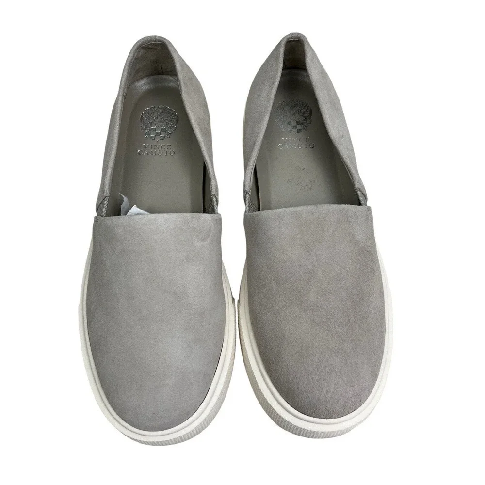 Vince Camuto Abbinna Sneaker Leather Gore Elastic Sides Grey‎ Women Size 7.5M